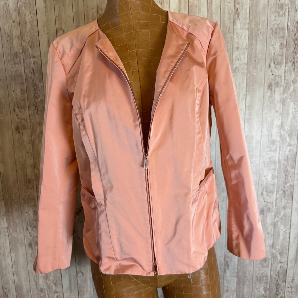 Lafayette 148 Pink Collarless Jacket - Picture 3 of 6